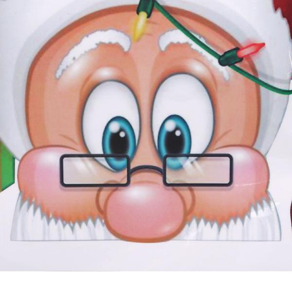 2-Pack: Santa Claus Elk Shop Hotel Christmas Window Double Sided Glass Sticker