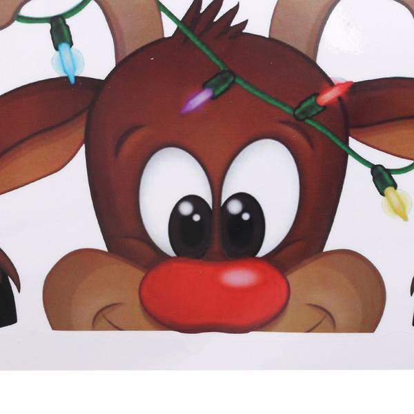 2-Pack: Santa Claus Elk Shop Hotel Christmas Window Double Sided Glass Sticker