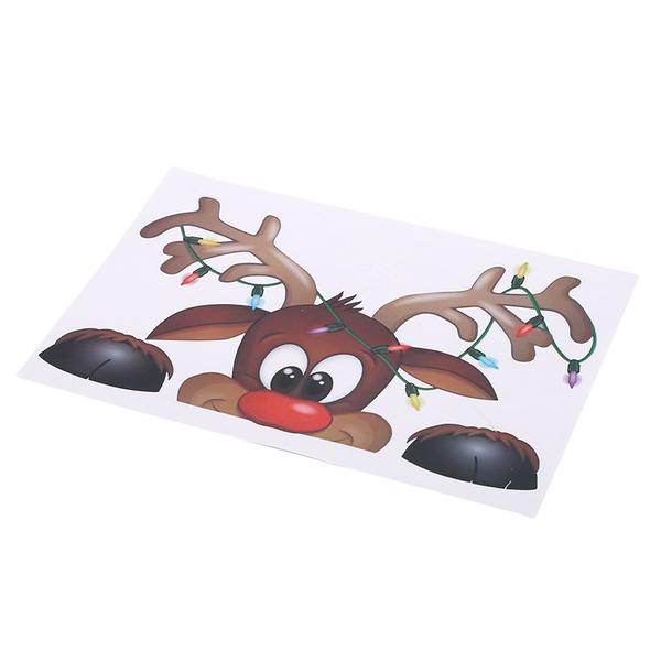 2-Pack: Santa Claus Elk Shop Hotel Christmas Window Double Sided Glass Sticker