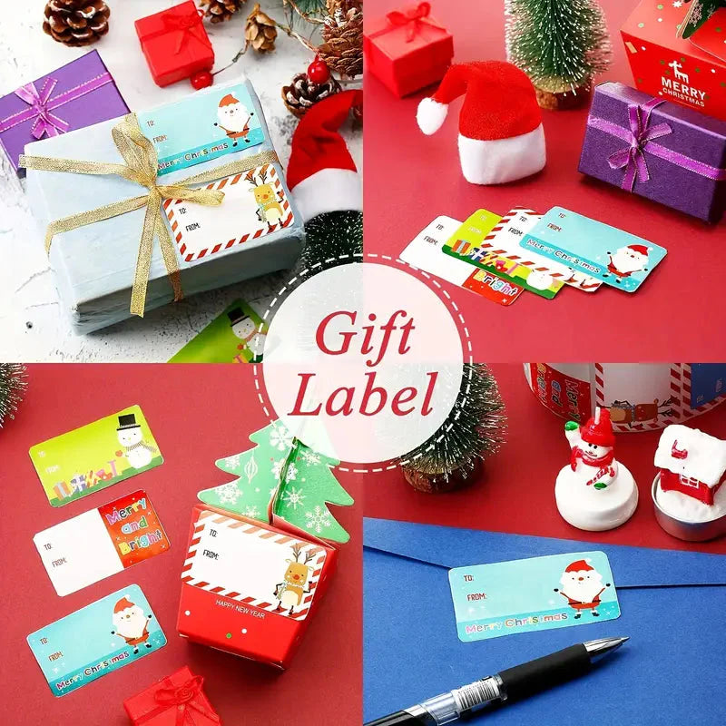 500-Pieces/Roll: Self Adhesive Tags Christmas Tags