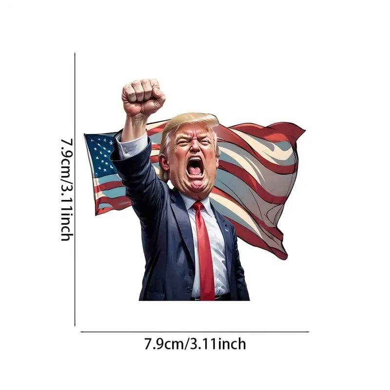 Caricature Style Trump Shouting Make America Great Again Acrylic Christmas Decorations