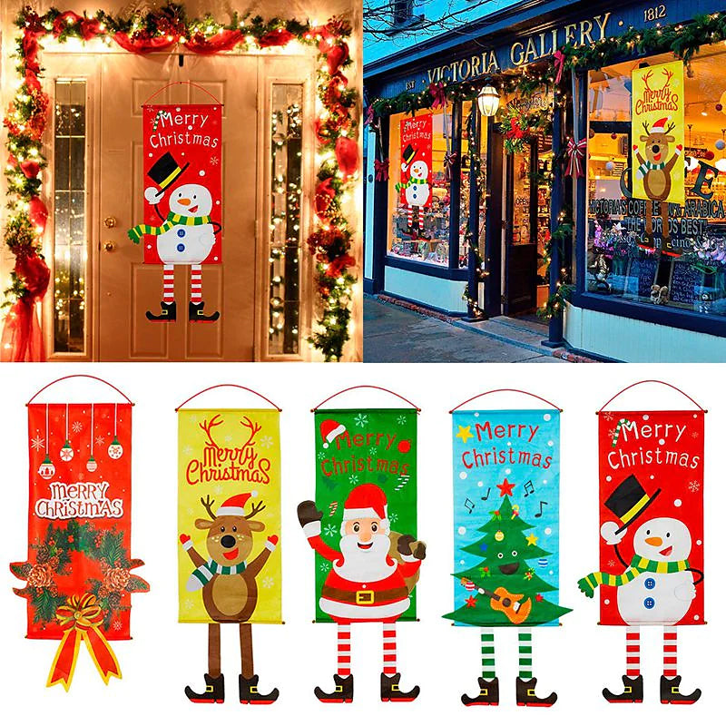 Christmas Door Hanging Flag Decor