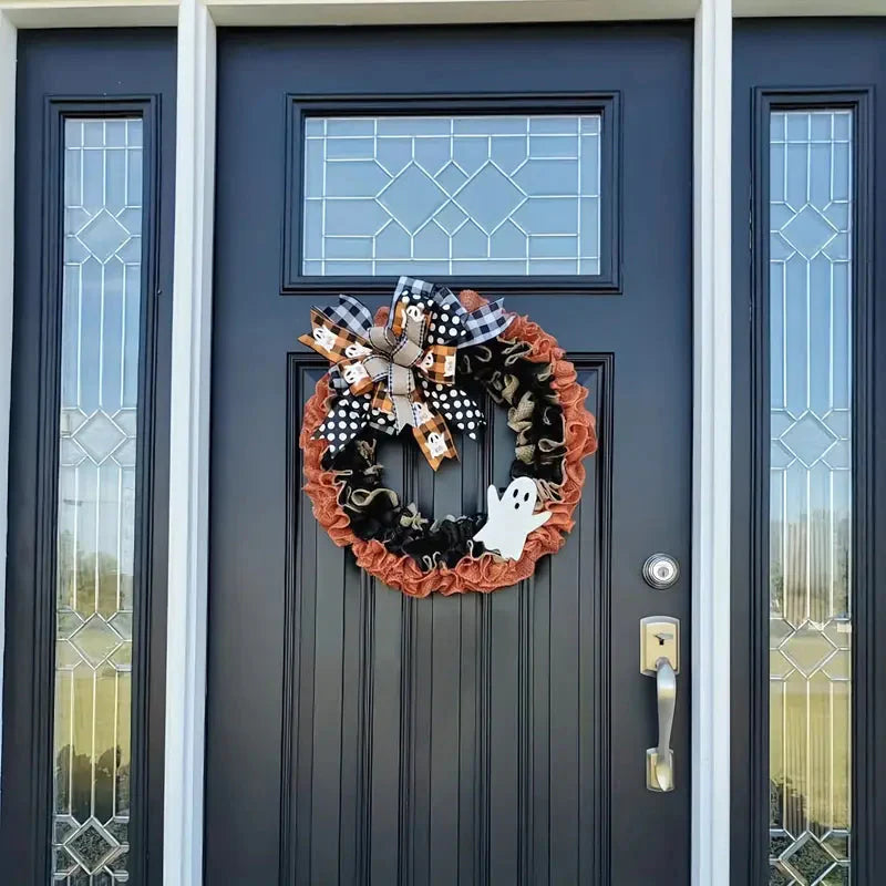 Ghost Halloween Wreath Front Door Décor
