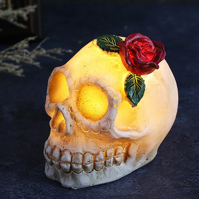 Halloween Resin Skull LED Night Light Decorative Light