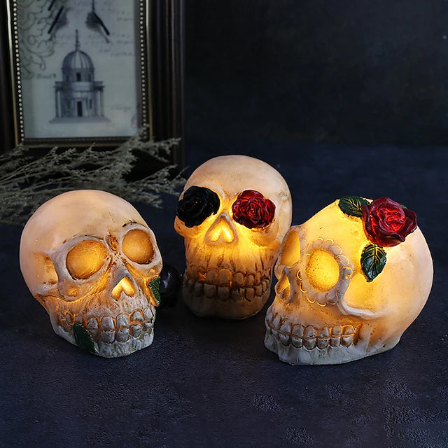 Halloween Resin Skull LED Night Light Decorative Light
