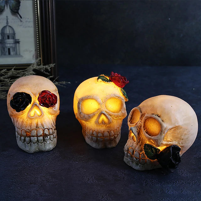 Halloween Resin Skull LED Night Light Decorative Light