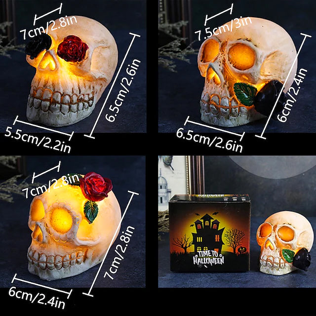 Halloween Resin Skull LED Night Light Decorative Light