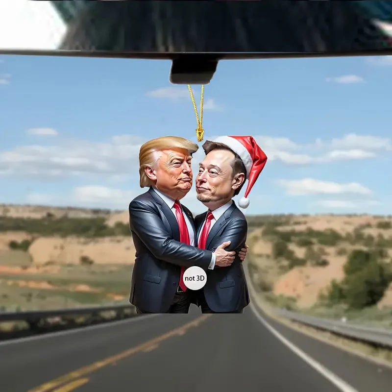 Trump & Musk Photo Acrylic Ornament Versatile Hanging Decor
