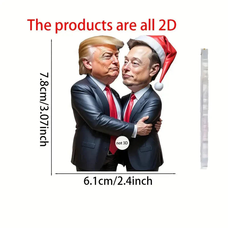 Trump & Musk Photo Acrylic Ornament Versatile Hanging Decor