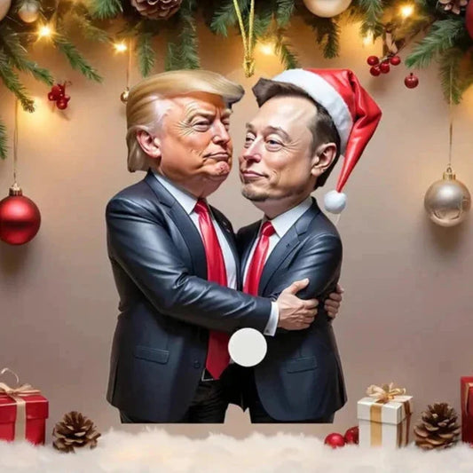 Trump & Musk Photo Acrylic Ornament Versatile Hanging Decor